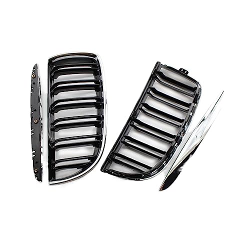 Grille d'Aération Flux d'Air Double Ligne Chrome pour Remplacement Calandre E90 E91