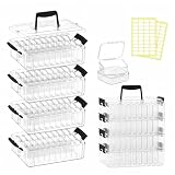 VANSUNS Bead Organizer Box 120 Pcs, 4-Tier Large Capacity Stackable Bead Storage Containers, Portable Plastic Craft Organizers for Jewelry Making, Bracelets, DIY, Nail Art Charms