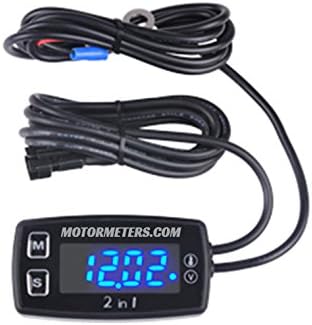 Motormeters® Super Mini Digital Back-light Volt Meter/Temperature Gauge - Water Proof