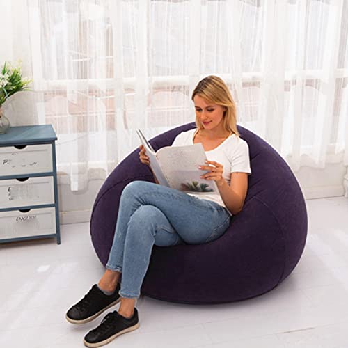 Canapé gonflable de jardin : lot de 2 poufs en PVC floqué pour intérieur et extérieur - 7