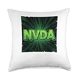 NVDA Green Logo Throw Pillow