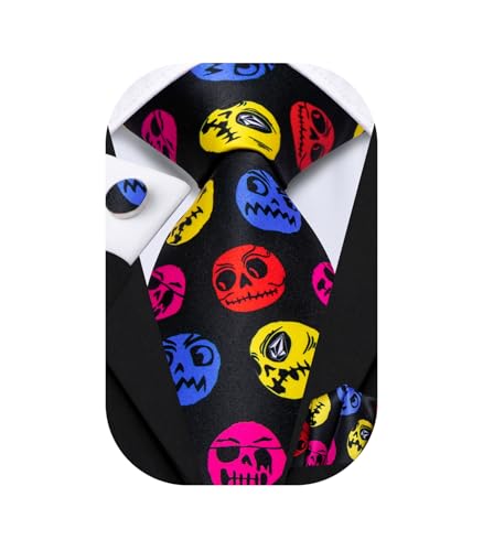 Image of Dubulle Mens Paisley Floral Silk Tie for Men Striped Necktie and Pocket Square Cufflinks Set Wedding Business