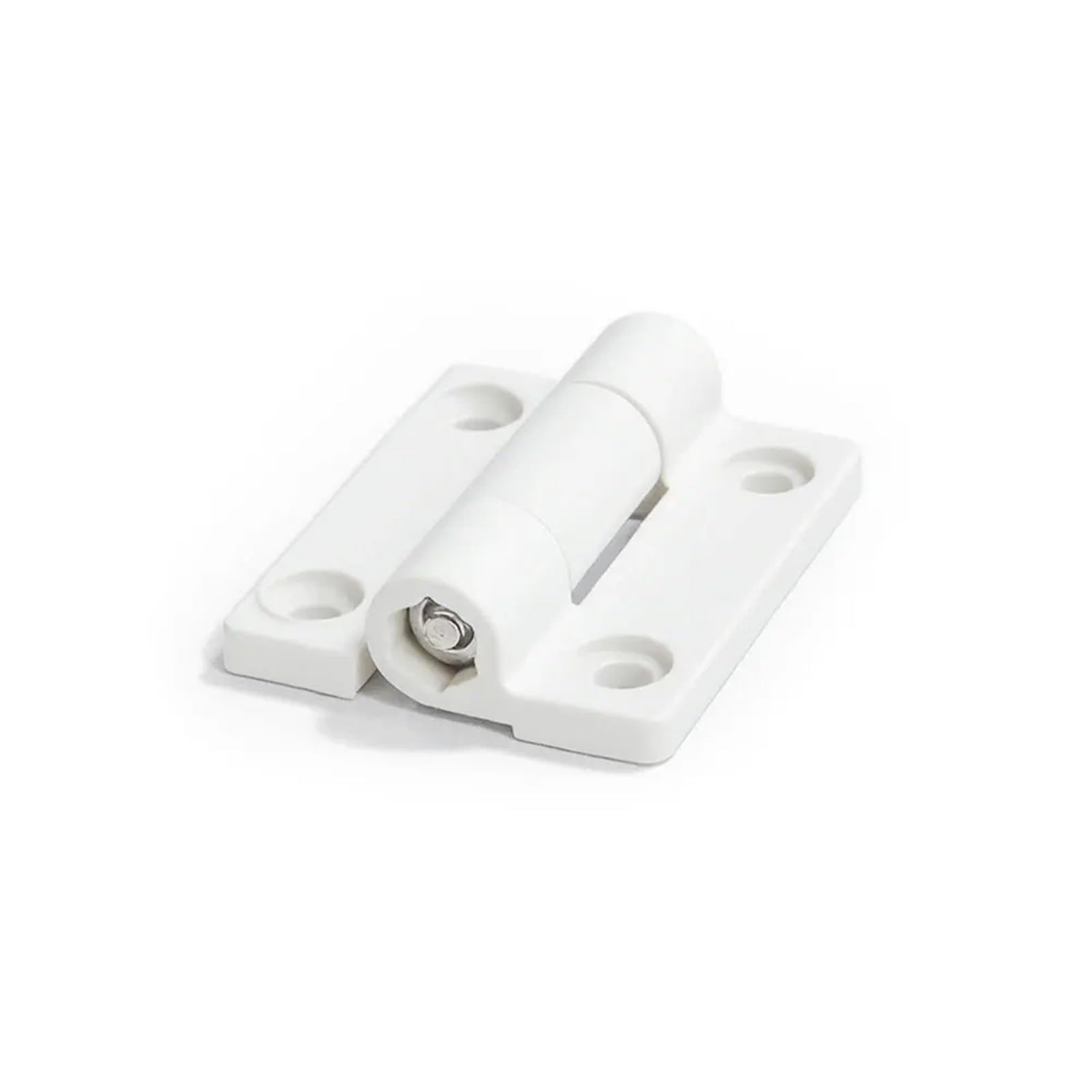 Charnière nylon réglable blanche 36x28mm avec trou fraisé pour porte