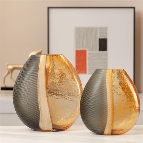 Vase en verre haut de gamme avec support pour salon chic - 2