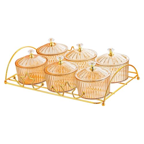 Plateau de présentation ambre chic avec compartiments et socle durable - 2
