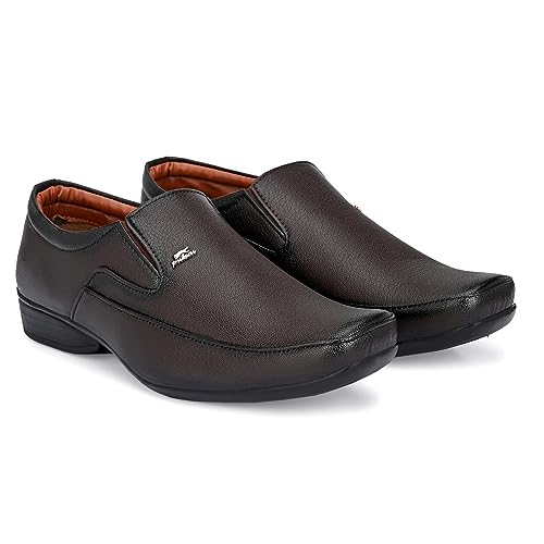 Image of Boldstar Synthetic Leather Black Formal Shoes Slip On for Men (Black)