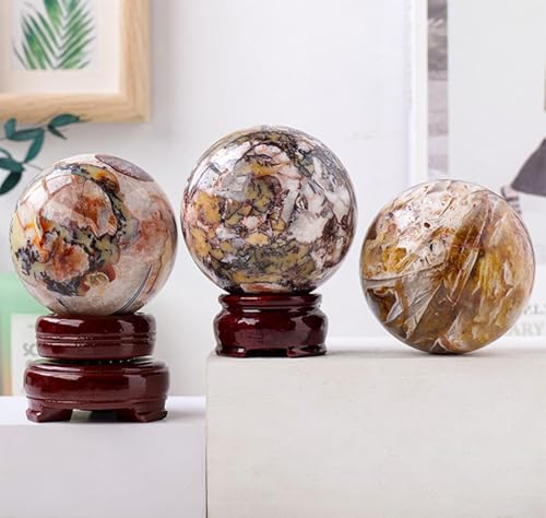 Esfera de geoda coleccionable tallada con patrón de dragón premium 5