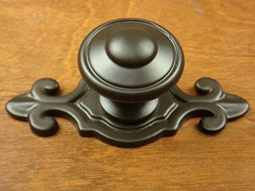 Madera Knob with Flure de Lis Backplate Oil Rubbed Bronze 10 Pack