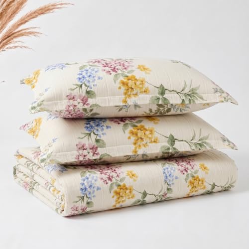 Image of SANMARINO Cloud Cotton 210 TC King Size Bedsheet with 2Pillow Covers | Ultra Soft & Breathable | Floral Design Bedding Set | Hotel-Quality Comfort for a Luxurious Sleep | 270 x 250 cm | Wildflower Mix