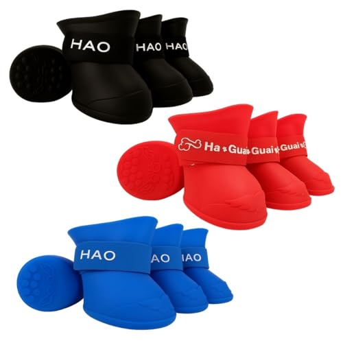 Bota de Silicone Vermelha para Cachorro Botinha Pet (VERMELHA, MÉDIO (M))