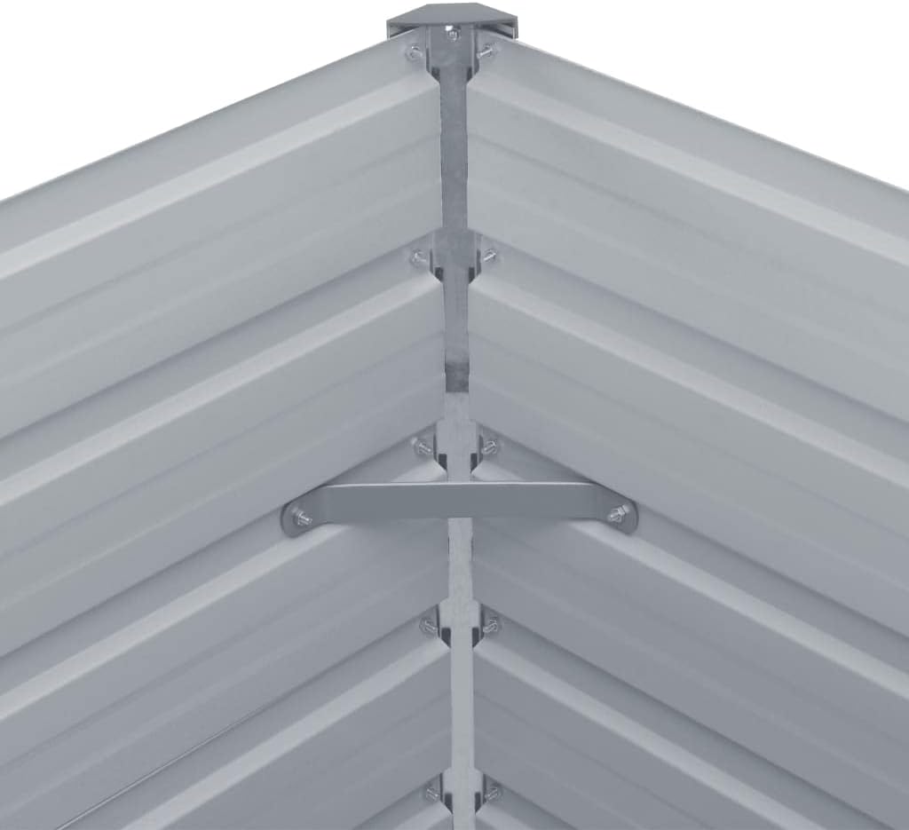 vidaXL Galvanized Steel Large Durable Raised Bed Raised Bed in Gray
