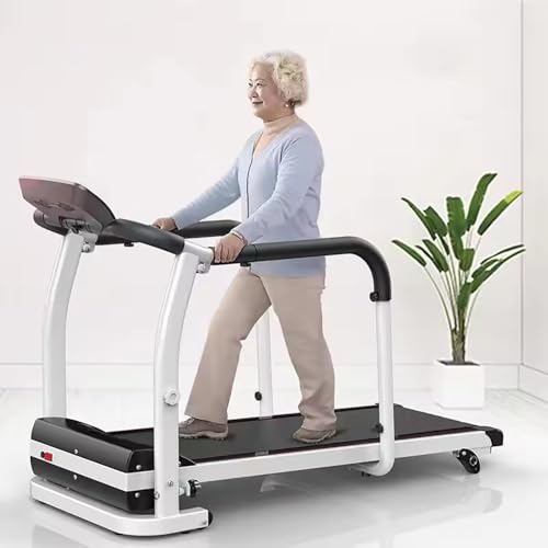 Folding Walking Machine for Elderly, Electric Rehabilitation Treadmill with Safety Handrails and LED Display, for Home Fitness Exercise Limb Recovery Indoor Training, 2.0HP Motor