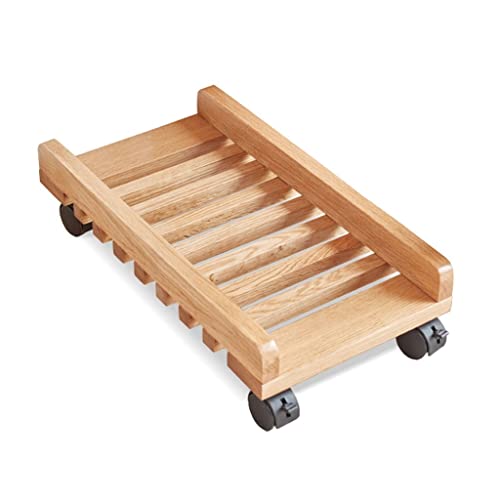 Soporte móvil para CPU de computadora, carro para torre de computadora, soporte de madera con ruedas para escritorio de oficina en casa miniatura 1