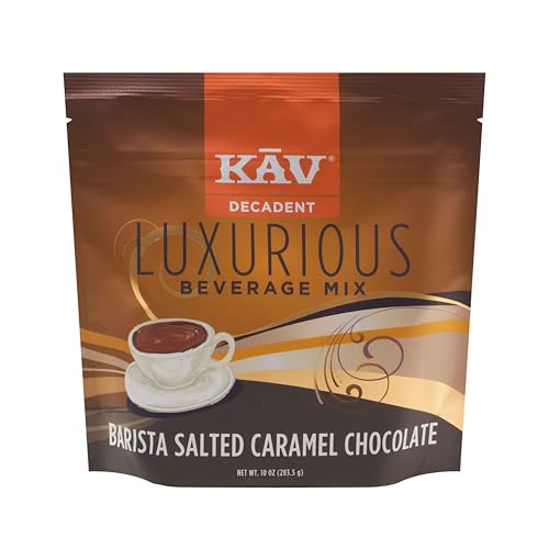 KAV DECADENT Barista Salted Caramel Chocolate Luxurious Beverage Mix | Sweet & Savory Flavor, Perfect for Hot & Cold Drinks, 10 oz