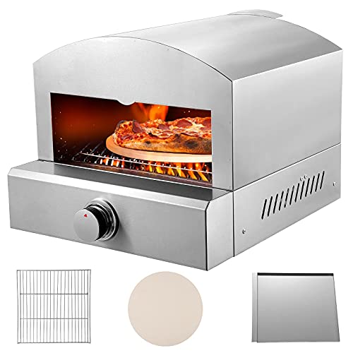 Gas Stainless Steel Pizza Oven,SEAAN Portable 13 inch Pizza Oven,Stainless Steel Pizza Maker For Outdoor Cooking,Portable Pizza Oven