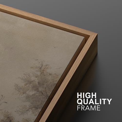SIGNWIN Framed Canvas Print Wall Art Set Vintage Tree Sketch Classic Sepia-Toned Forest Illustrations Modern Art Scenic Colorful for Living Room, Bedroom, Office - 24"x36"x2 Natural - 4