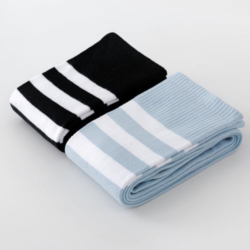 Image of Kayhoma Extra Long Cotton Stripe Thigh High Socks Over the Knee High Plus Size Stockings