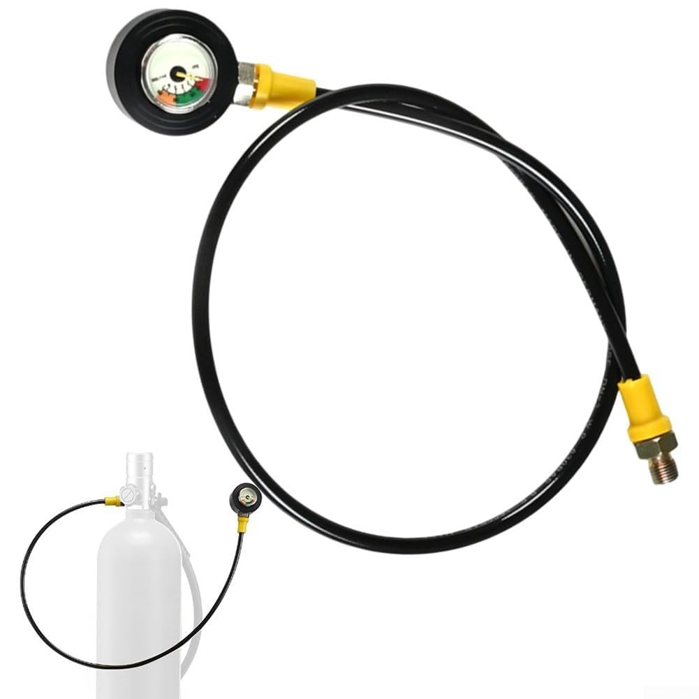 Tauch-Manometer, M10 x 1, Gewinde mit leuchtendem Zifferblatt, Edelstahl, wasserdicht, widerstandsfähig, Testgerät für genaue Tankdruckmessung