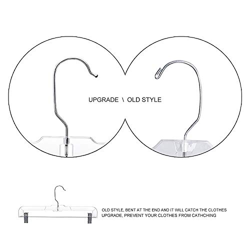 HOUSE DAY 25 Pack 14 inch Clear Plastic Skirt Hangers with Clips, Skirt