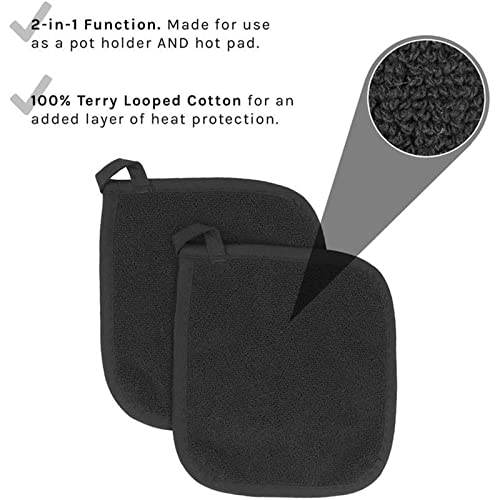 2Pcs Pocket Pot Holders Cotton Heat Potholder Multipurpose Hot Pads Machine Washable Oven Mitts Cloth Potholders For Daily Kitchen Baking And Cooking Sikye (A, One Size) #TOP4