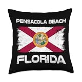 Pensacola Beach Florida Flag Design Pensacola FL Flag Throw Pillow