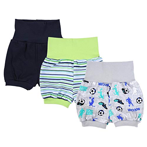 TupTam Baby Unisex Kurze Pumphose Sommershorts 3er Pack, Farbe: Junge, Größe: 92/98