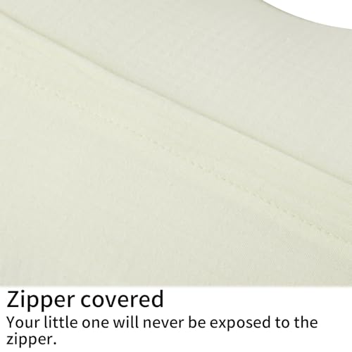 Image of Onacosht Muslin Nursing Pillow Cover Soft 100% Cotton Feeding Pillow Slipcover Fits Standard Infant Nursing Pillow for Baby Boy and Girl, Ivory White