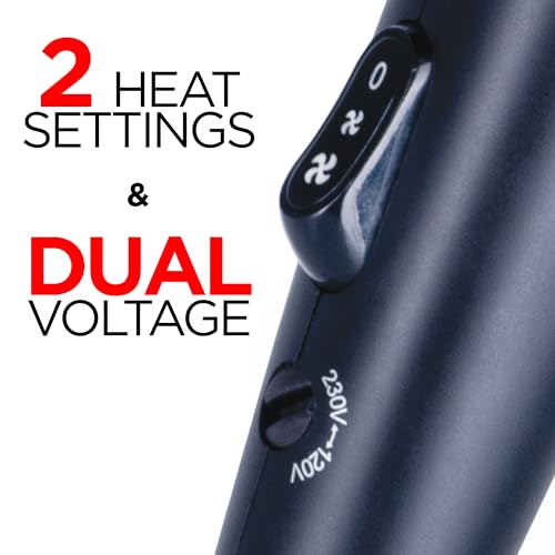 IONOS Travel Hair Dryer with Status Styling Technology - 1000W, 2 Speeds, Dual Voltage, Folding & Lightweight (IONTHD1PB10) - Image 4