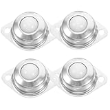 FRCOLOR 4pcs Carbon Steel Zinc-Plated Universal Ball Bearing Swivel Caster Wheels with Nylon Rollers for Furniture Industrial Heavy-Duty Indoor Outdoor Use