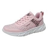 Zapatillas de deporte para mujer, color negro, con plataforma, de malla, transpirables, cómodas, informales, antideslizantes, ligeras, para correr, tenis, correr, caminar, caminar, Rosa., 36 EU