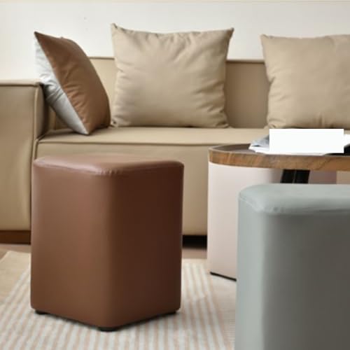 Repose-pieds marron en cuir synthétique pour salon chic