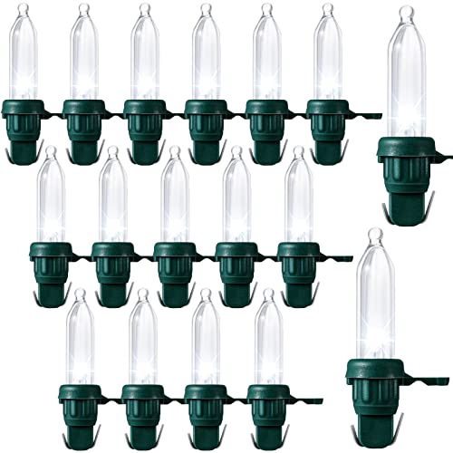 Remagr 60 Pcs Christmas LED Replacement Bulb Mini Wide Angle LED Xmas Bulb Tree Light Outdoor String Light Replacement for Christmas Garden Tree Party Decor(Green Base with Cold White Bulb)
