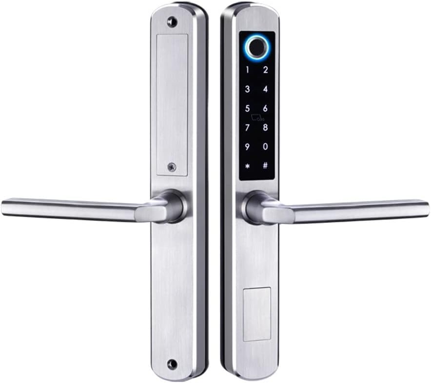 Waterproof Outdoor Gate Lock Fingerprint Lock APP Code Keyless Smart Lock Electronic Door Lock for Aluminum Door/Iron Gate (Size : 50) ()