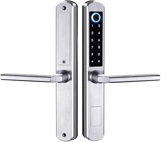 ZZBJ Waterproof Outdoor Gate Lock Fingerprint Lock APP Code Keyless Smart Lock Electronic Door Lock for Aluminum Door/Iron Gate (Size : 50)