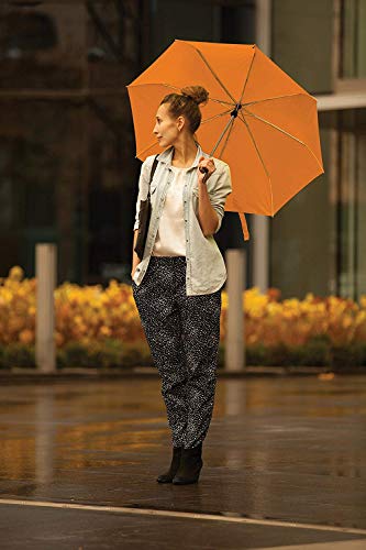 Lewis N. Clark Travel Umbrella Windproof & Water Repellent Fabric, Automatic Open Close & 1 Year Warranty, Orange - Image 7