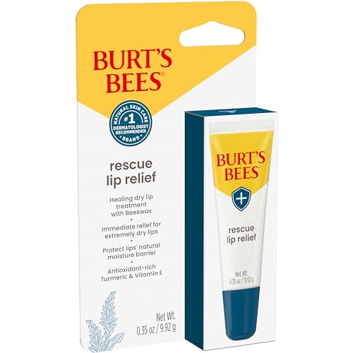 Burt's Bees Rescue Lip Relief com manteiga de karité e equinácea, 100% de origem natural, 9,9 g (pa