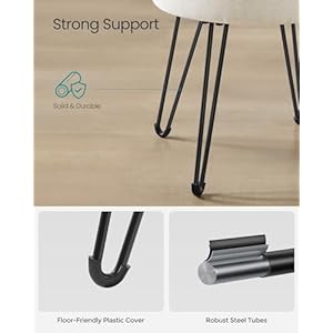 Songmicsvanitystoolchairsmallottomanstoolwithstoragevanitychair154diax174inches4metallegsformakeuproomforlivingroombedroomcreamwhiteulom002w01 Urban Country Home Decor Songmics vanity stool chair small ottoman stool with storage vanity chair 154 dia x 174 inches 4 metal legs for makeup room for living room bedroom cream white ulom002w01 urban country home decor