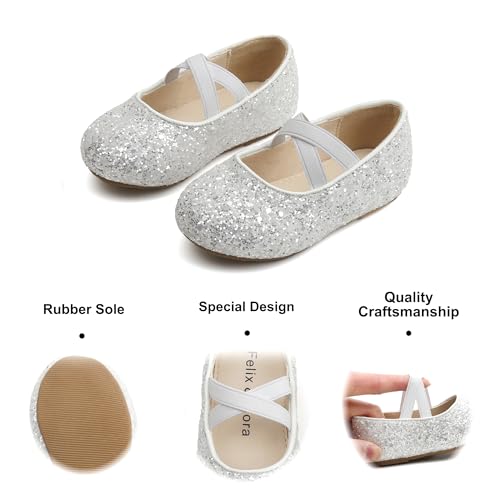 Felix & Flora Toddler Girl Dress Shoes - Flower Girl Ballet Mary Jane Flats Party School Wedding4
