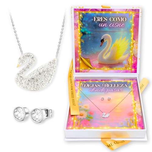 Colgante Cisne - Collar Cisne - Regalos Mujer - Regalo Navidad Mujer - Regalos Originales - Ideas Regalo - Regalo Cumpleaños - Regalo Niña - Collar Acero Inoxidable - Colgante Acero Inoxidable