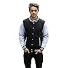 Just Hoods Varsity Jacket Unisex College Jacket, Womens Men Unisex, College Jacke 'Varsity Jacket', Jet Black/White, L #1
