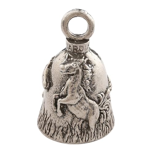 Image of Guardian Bell Mustang Good Luck Bell w /Keyring & Black Velvet Gift Bag | Motorcycle Bell | Lead-Free Pewter | Good Luck Gift to Friends & Family | Bike Bell | Made in USA