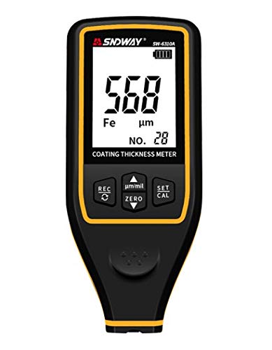 Medidor Digital de Espesor de Recubrimiento SW-6310A, Rango 0-1700 μm para Metales Ferrosos y No Ferrosos, con Memoria para 30 Mediciones miniatura 1