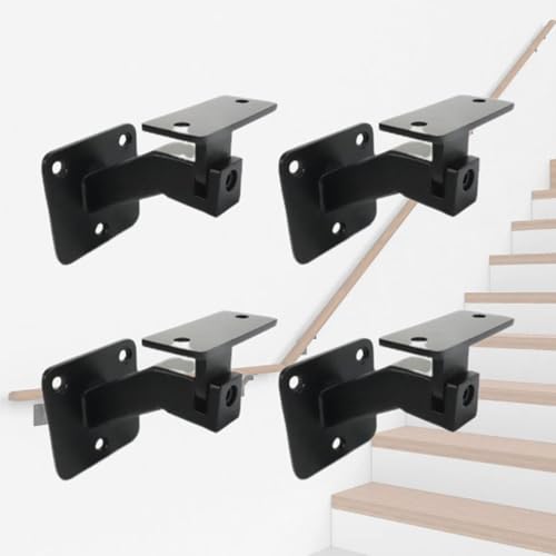 Support garde-corps noir pivotant pour fixer une rampe d'escalier en pente - 8