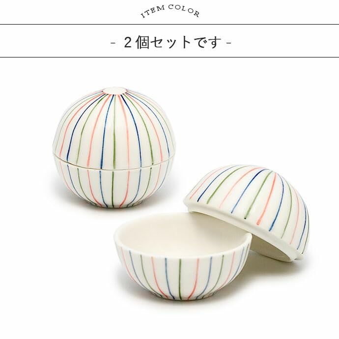 Amazon.co.jp: 暮らしの彩り 鉢 晴れの日 手描き 十草 蓋物 小鉢 2個