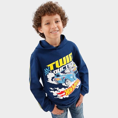 Hot Wheels Hoodie | Race Car Boys Hoodie | 100% Cotton Hoodies for Boys | Blue | 142