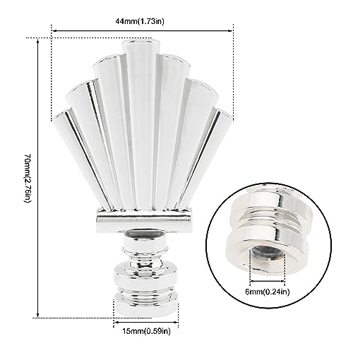 Image of RTNLIT Lamp Finial Cap Knob 2.8 Inch Tall Lamp Finials Decorative Alloy Finials for Lamp Shades, Tapped 1 /4-28 Lamp Knob Replacement, Silver