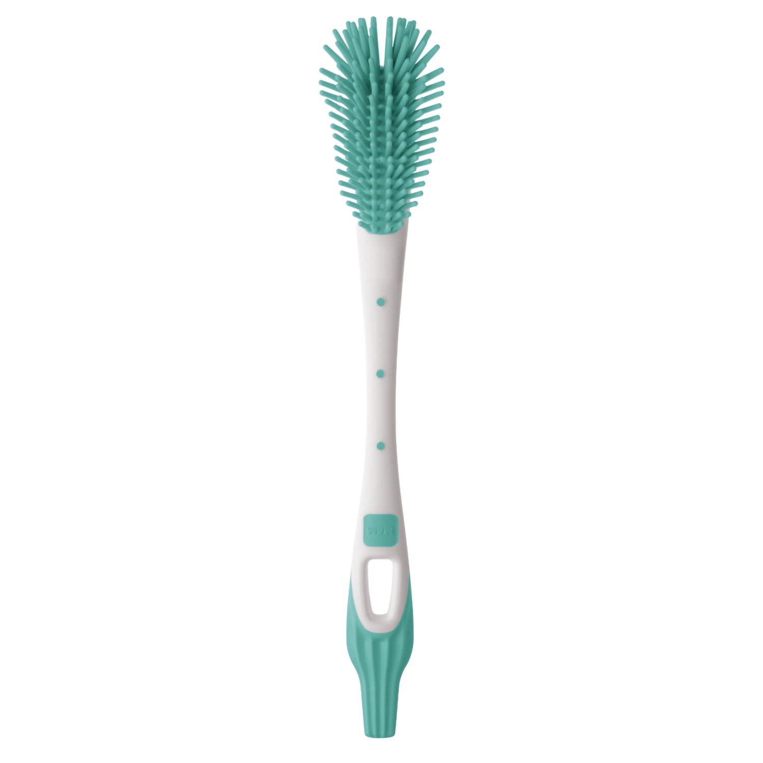 MAM, Goupillon pour biberon & tétine (coloris aléatoire) – Brosse de nettoyage en silicone avec poils extra-souples – Brosse à biberon et tétine anti-rayures