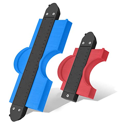 TOCO FREIDO Contour Gauge with Lock Profile Gauge 10 Inch & 5 Inch Plastic Woodworking Shape Tracing Template Measuring Tool Precisely Copy Irregular Shapes Profile Copy Gauge Tool (With Lock)