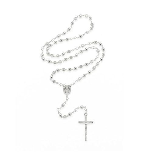 Terço Nossa Senhora das Graças Prateado 5 mm