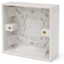 JD Brands Surface Pattress Box 1 Gang 30mm Deep | Surface Mount Back Box for Sockets & Switches | White Electrical Back Box 1 Pack
